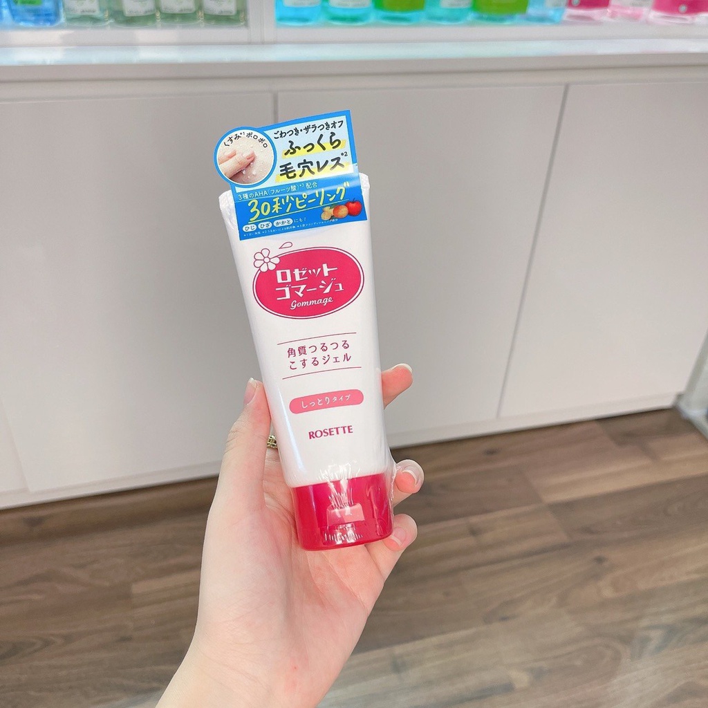 Tẩy da chết mặt, gel tẩy tế bào chết mặt, tẩy da chết Rosette Peeling Gel 120g chính hãng Nhật Bản
