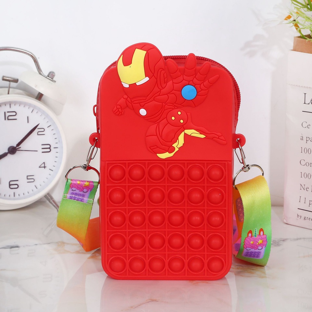 Túi Đeo Chéo Đựng Điện Thoại Bằng Silicon Thời Trang Cho Bé Trai