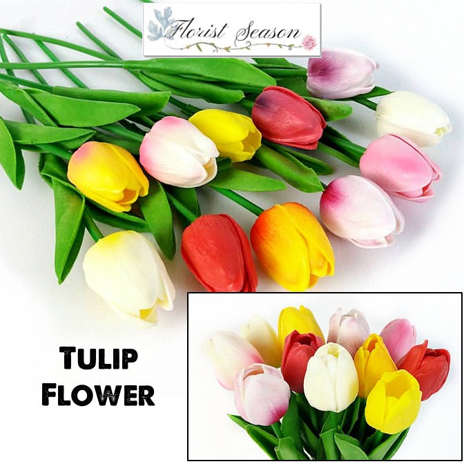 1 Bó Hoa Tulip Nhân Tạo Mini (1 Cái = 1 Đầu) / PU Hoa Tulip / Bunga Tiruan / Bó Tay