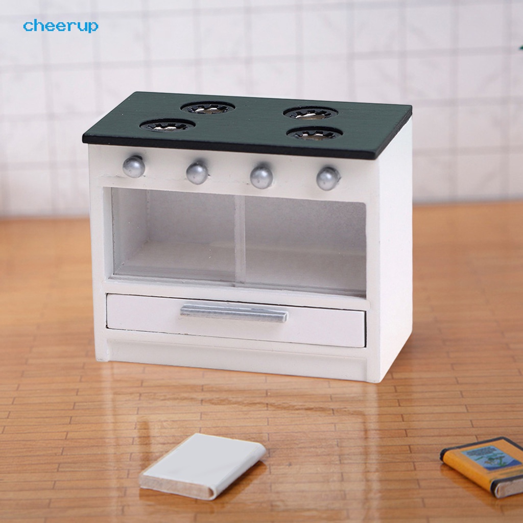 Mô Hình Tủ Bếp Mini Bằng Gỗ Tỉ Lệ 1: 12 Trang Trí Nhà Búp Bê