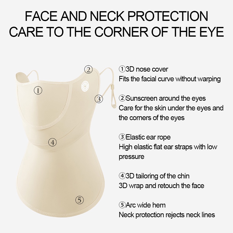 Khẩu Trang Bandana Mềm Mại Thoáng Khí Chống Tia UV Hỗ Trợ Đi Xe Đạp