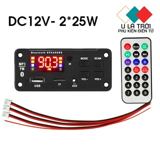 Mạch khuếch đại âm thanh Bluetooth 12V 2x25W giải mã mp3 xe hơi ghi âm cuộc gọi lossless
