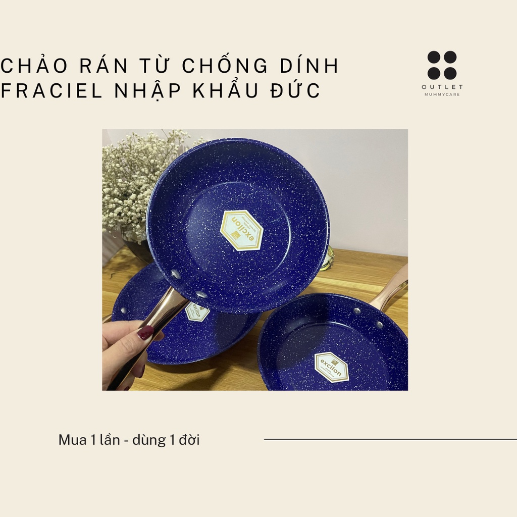 Chảo Sâu Lòng Chống Dính Dùng bếp Từ FRACIEL- Chảo Vân Đá Size 20/24/30cm,Chảo xào, rán, chiên ngập dầu