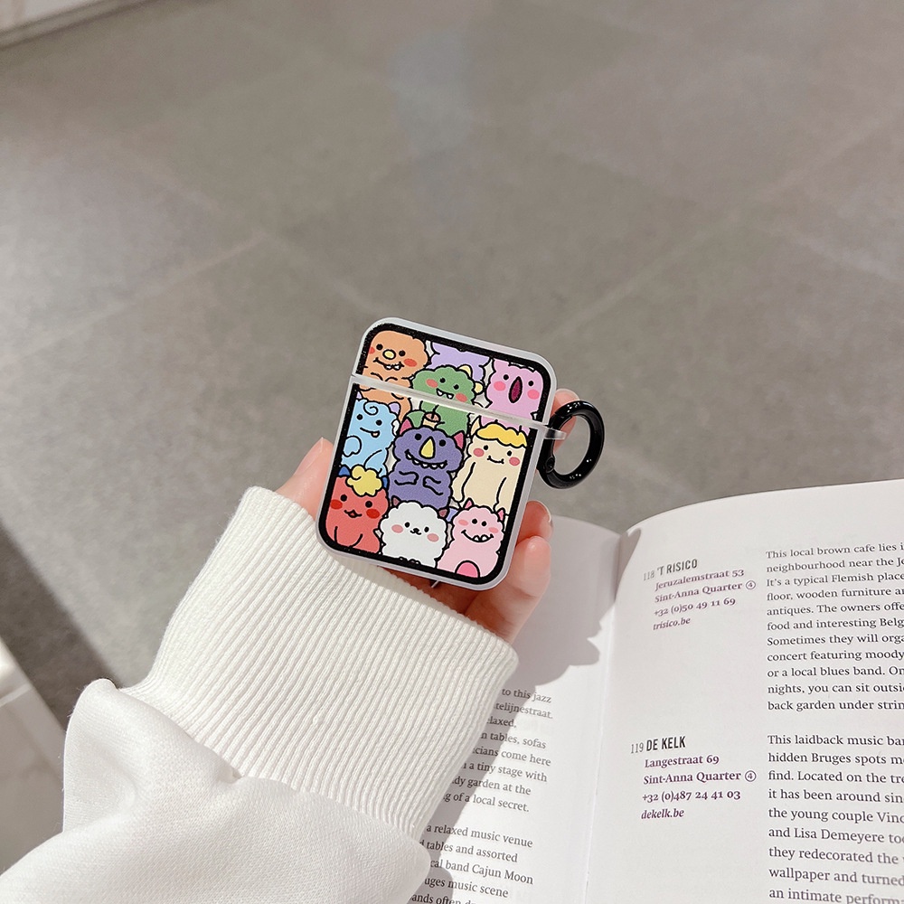 Phù Hợp Vỏ Bảo Vệ Hộp Sạc Tai Nghe bluetooth airpods pro2 / Pro / 3rd Bằng Silicon Chống Sốc Hình Quái Vật Dễ Thương