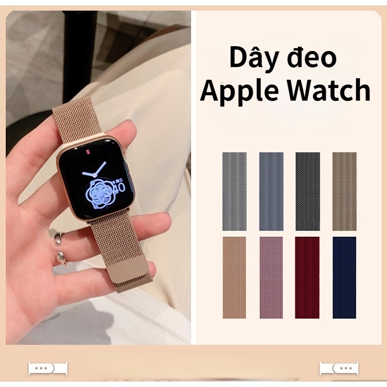 Dây Đeo Màu Trơn Cho Đồng Hồ Thông Minh Series Ultra 8 7 6 SE 5 4 3 2 1 Kích Thước 49mm 41mm 45mm 44mm 42mm 40mm 38mm