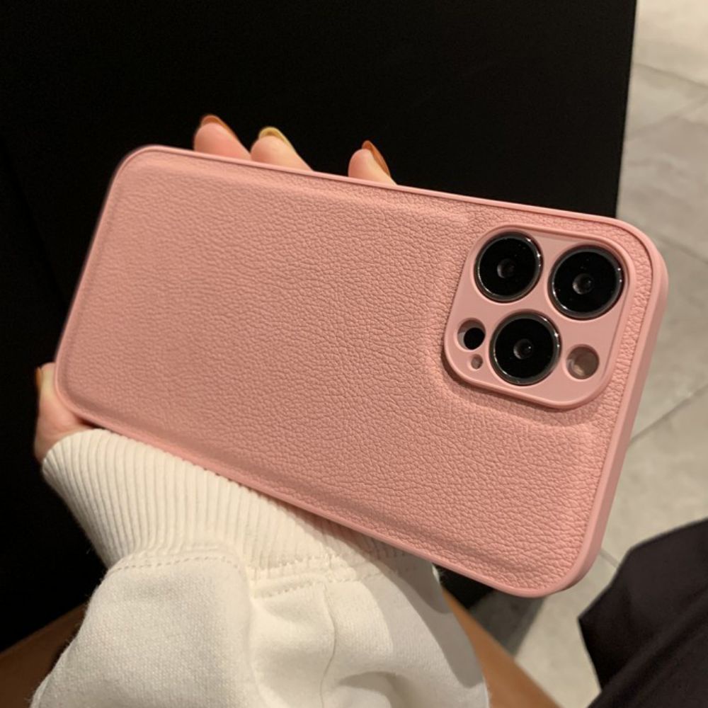 Ốp Điện Thoại Da Viền TPU Dẻo Màu Hồng Sang Trọng Chống Sốc / Mồ Hôi Cho IPhone 14 13 12 11 Pro Max X XR 8 7 Plus