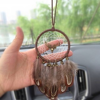 V1n mini dream catcher với lông vũ tự nhiên dreamcatcher chuông gió treo xe yl2302