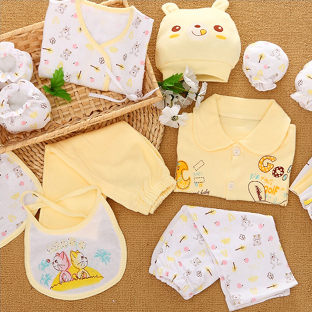 Babyfair Bộ quần áo trẻ em Cotton tinh khiết dễ thương Sunny Bear thoáng khí Thân thiện với làn da quà tặng sơ sinh