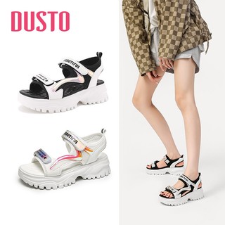 Giày sandal Dusto quai dán, đế bằng cao 5cm