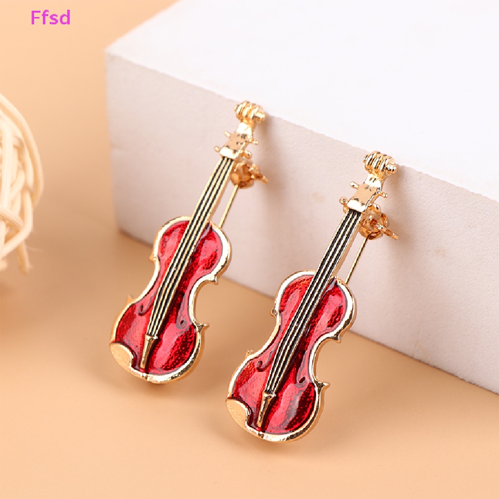 1 Ghim Cài Áo Hình Đàn Violin Màu Đỏ Thời Trang