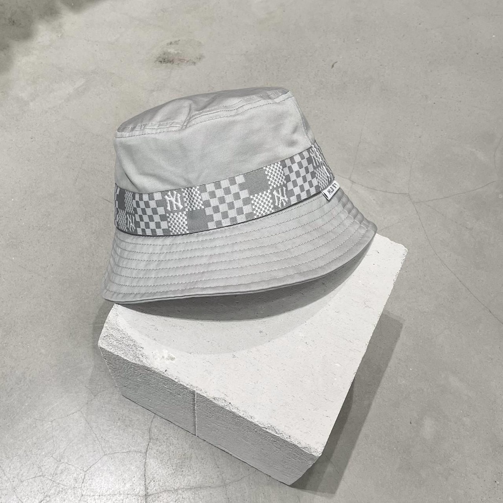 Nón MLB Bucket Hat Checker Board New York Yankees  màu Xám | PiuPiu Authentic
