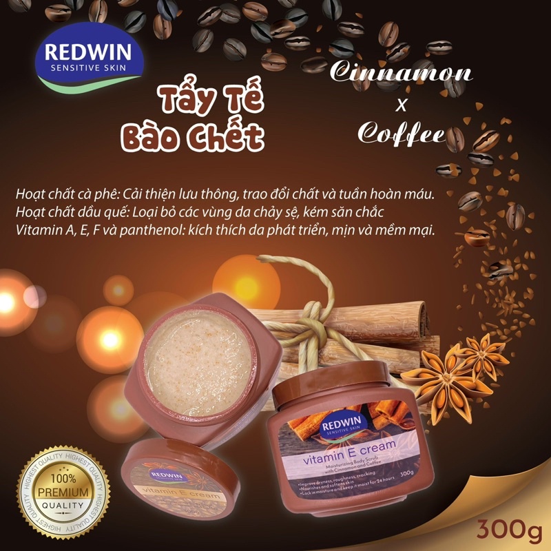 KEM TẨY TẾ BÀO CHẾT & DƯỠNG DA MỀM MỊN Redwin Vitamin E Cream Úc