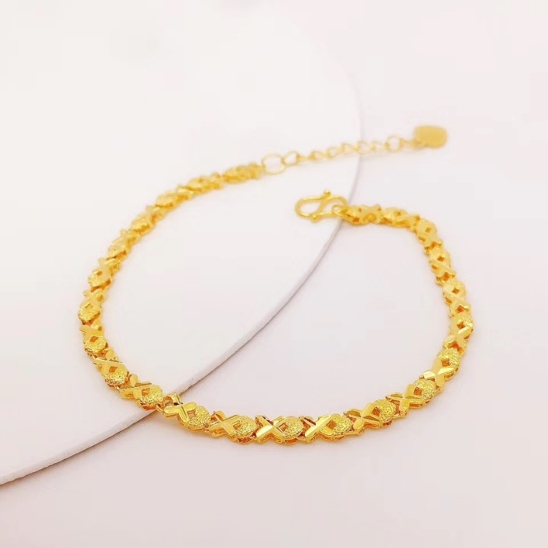 Pmrawc | Vòng Tay Mạ Vàng 24K Mặt Hình Trái Tim FS100