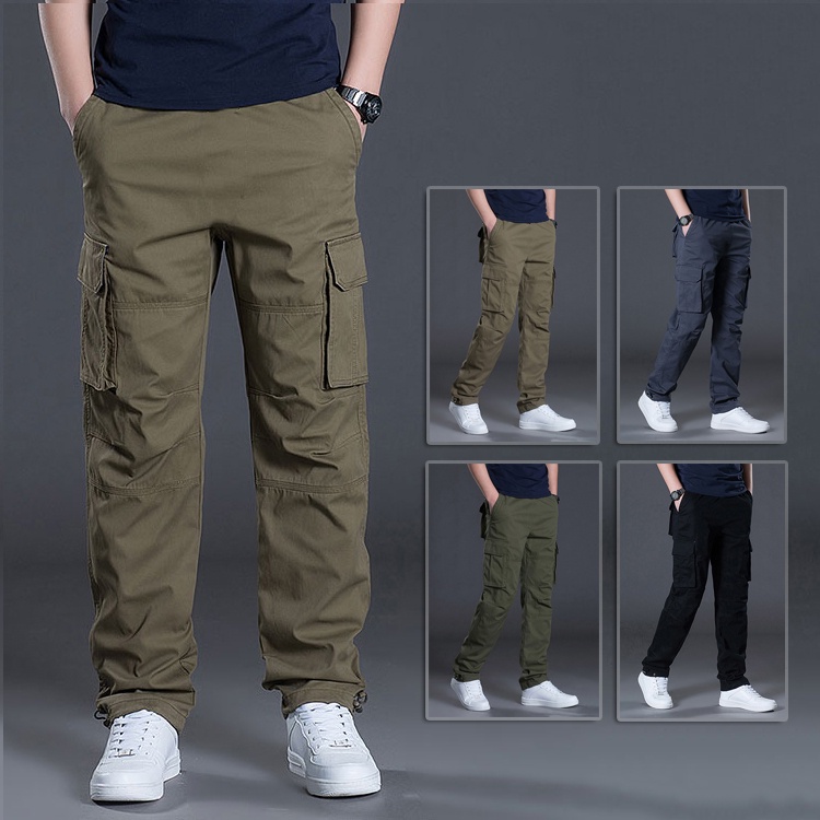 Quần Kaki Nam Ống Suông Cạp Chun Phối Túi Kiểu Lính Phong Cách Ngầu Bụi Bặm Thời Trang Zenko MEN QUAN 049