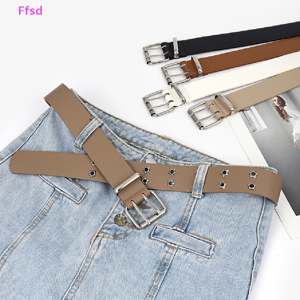 Thắt Lưng Da PU Đính Đinh Tán Đôi 105cm Phong Cách Punk Cá Tính Cho Nữ