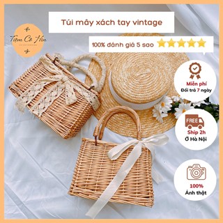 Túi mây túi xách tay nữ vintage Tiệm Cô Hìn làm từ mây tự nhiên chụp ảnh đi du lịch đi biển ship 1h lỗi 1 đổi 1