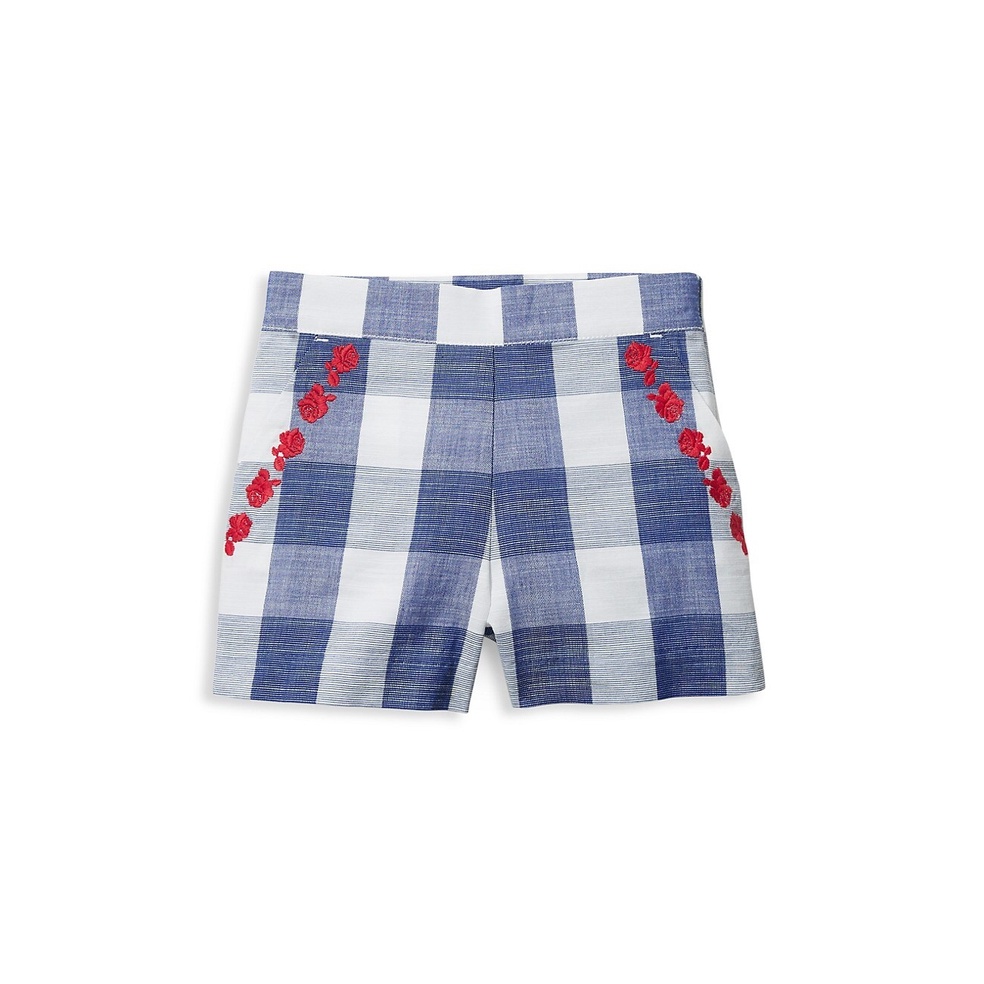 Quần short caro xanh bé gái - Janie and Jack