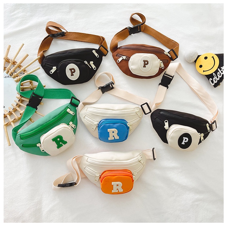 Túi bao tử đeo chéo đi chơi, đi học cho trẻ em bé trai, bé gái bảng chữ cái nhiều màu