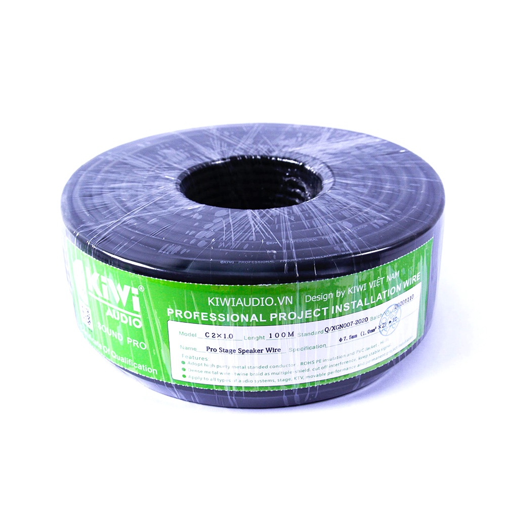 Dây loa chống nhiễu cao cấp kiwi 2x1mm2 & 2x2m2. Bán lẻ theo mét
