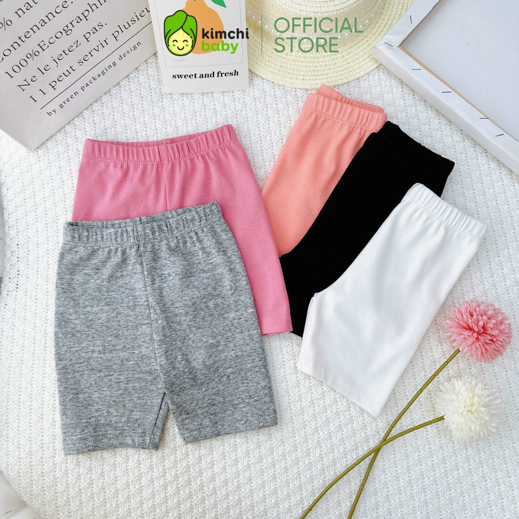 Quần Legging Cho Bé gái KIMCHIBABY Vải Cotton Co Giãn 4 Chiều, Leggings Đùi Bé Mặc Đi Chơi Đi Học LG2201