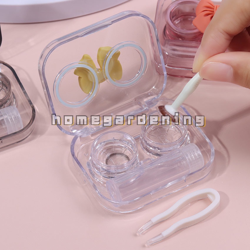 Hộp Mini Trong Suốt Đựng Kính Áp Tròng Hình Kowknot Dễ Thương