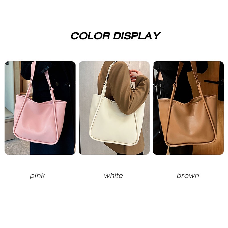 Mischa Túi Đeo Vai Da PU Màu Trơn Sức Chứa Lớn Dễ Phối Đồ Thời Trang Cho Học Sinh