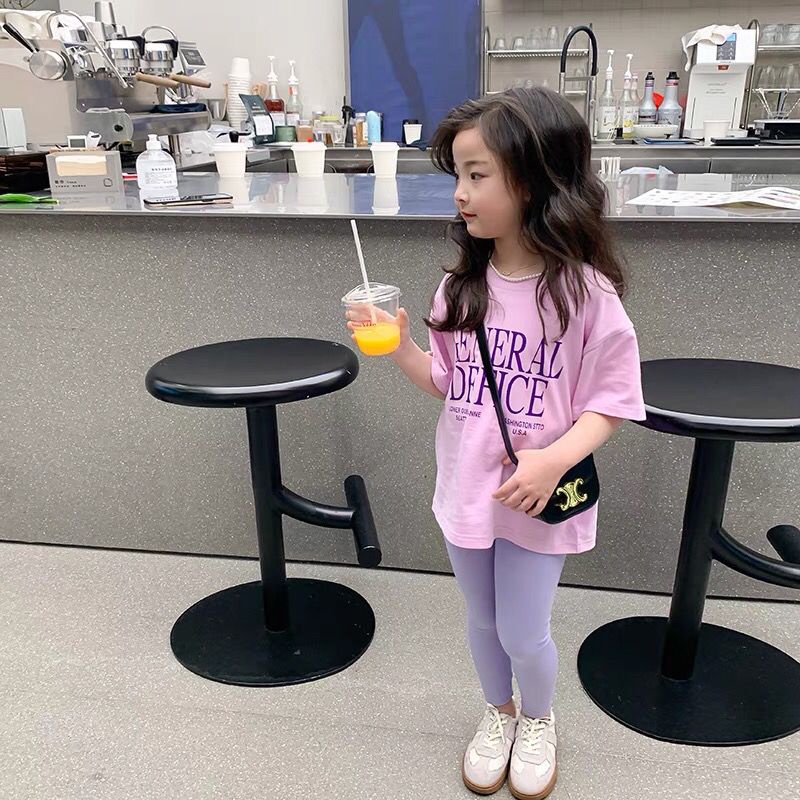 MNGRL Áo thun MNGRL cotton mềm mại mát mẻ in họa tiết chữ cái phong cách Hàn Quốc thời trang mùa hè đáng yêu dành cho bé gái