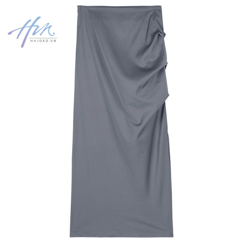 Hhjdxd He Chenxi Váy Ngắn Ôm Dáng Màu Xám Phong Cách Mỹ 2022 Quyến Rũ Cho Nữ