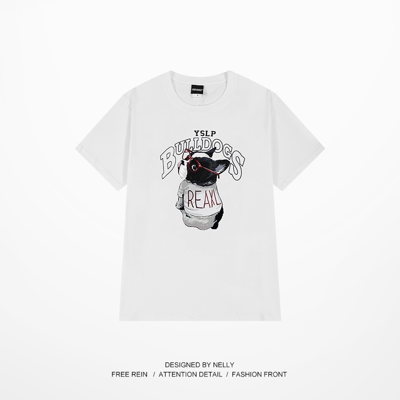 Áo thun Nelly ngắn tay in hình "BULL DOGS" áo phông
