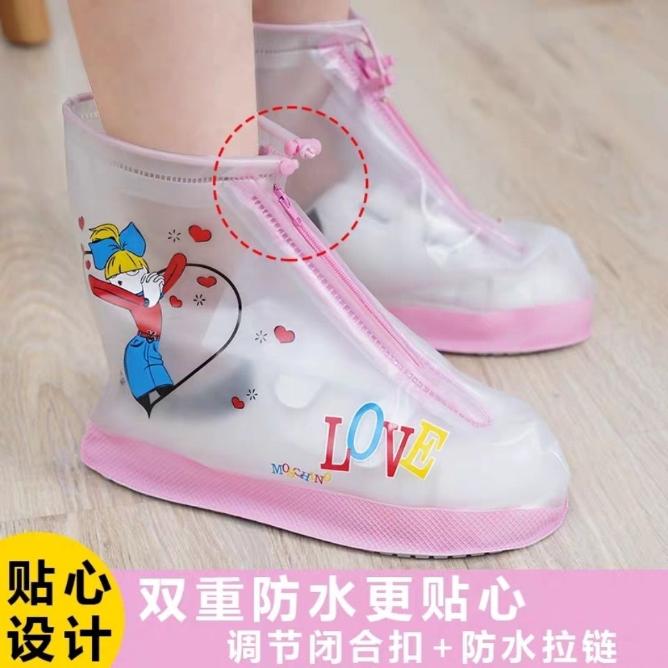 Vỏ Bọc Giày Đi Mưa Cổ Cao Chất Liệu Dày Dặn Chống Trượt / Thấm Nước / Mưa Tiện Dụng Cho Bé