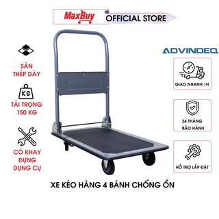 Xe đẩy hàng 4 bánh cao su chống ồn gấp gọn advindeq tl-170 có khay đựng dụng cụ nhập khẩu chính hãng, bảo hành 12 tháng