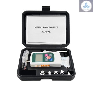 Digital Force Gauge 500N/ 50kg/ 110Lb/ 1760oz Portable Push Pull Force Meter Unit Switchable Backlit Mini Dynamometer with 6 Fixture Heads, Storage Case, Auto Power off