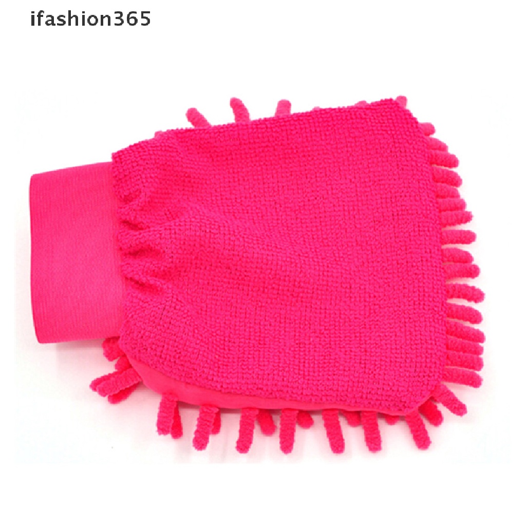 Găng Tay Rửa Xe Hơi 2 Trong 1 Bằng Sợi Vải Chenille Mềm Mại Siêu Mịn Không Trầy Xước ifashion365