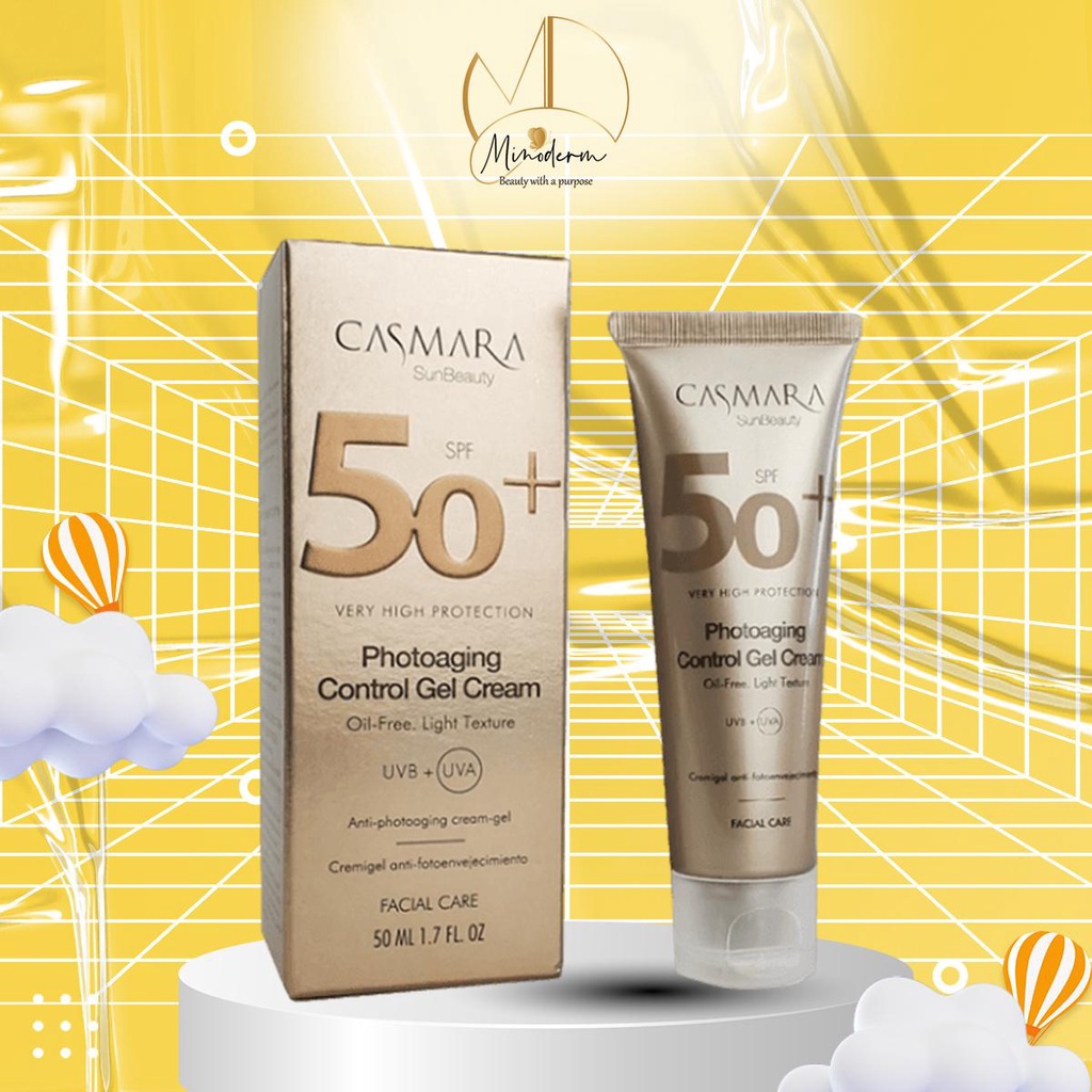 Kem Chống Nắng CASMARA Photoaging Control Gel chống nắng phổ rộng, lỏng nhe, thông thoáng, cho mọi loại da SPF50+ 50ml