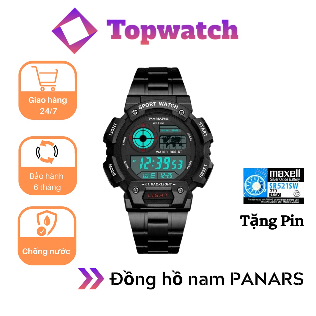 Đồng thể thao PANARS 8133, đồng hồ điện tử nam đeo tay chính hãng chống