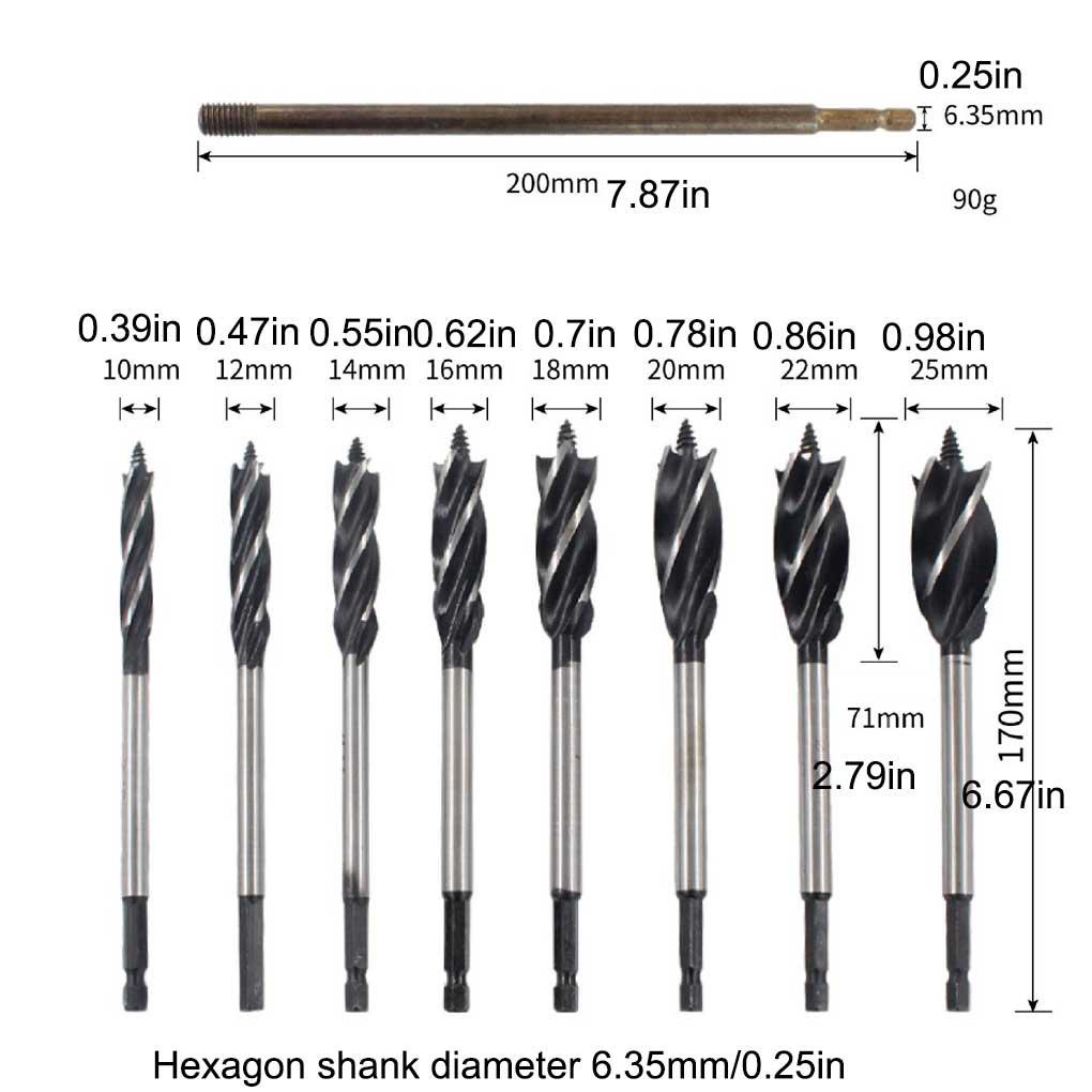 Bộ Mũi Khoan Bốn Khe Bền Bỉ Chuyên Dụng