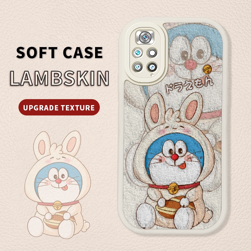 Ốp Điện Thoại Da PU Viền Silicon Họa Tiết Hoạt Hình Doremon Dễ Thương Chống Sốc Cho Xiaomi Redmi Note 11 Note 11S 4G