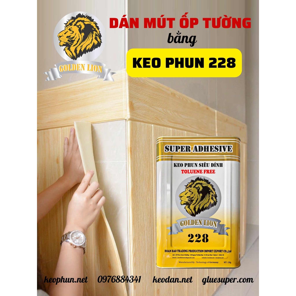 Keo phun 228 Sư Tử Vàng chuyên sản xuất SOFA, NỆM