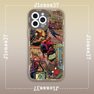 Ốp lưng iphone cạnh vuông Jicase JMcase Người Nhện Spider Man Collage Comics x/xs/11/12/pro/max/plus/promax