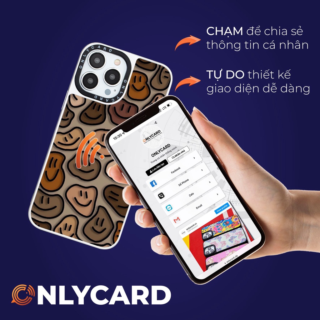 Ốp lưng thông minh ONLYCARD_Smile_07/Dành cho các dòng IPhone 7/7plus/8/8plus/x/xr/xs/11/12/13/14/pro/promax