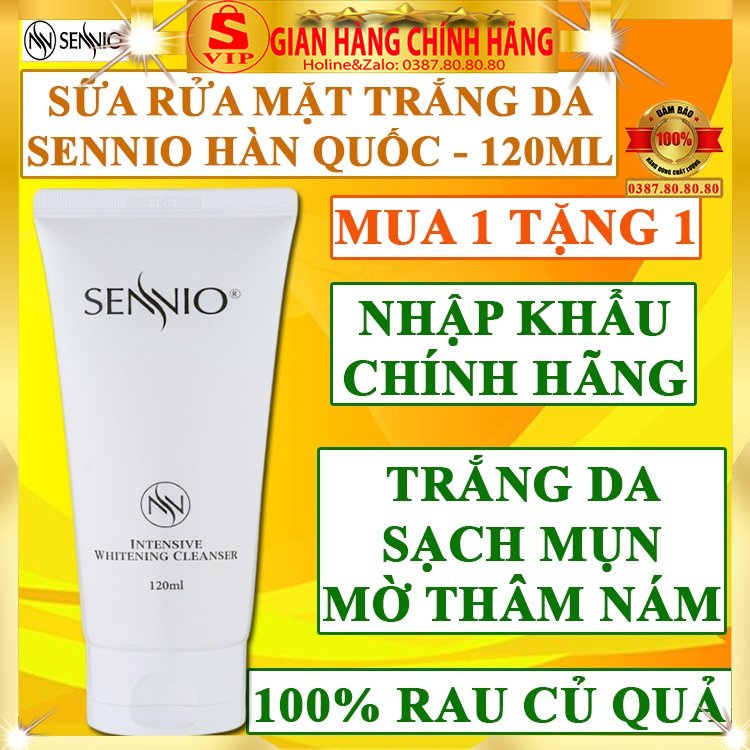 Sữa rửa mặt rau củ quả thải độc chính hãng Sennio hàn quốc cho da dầu mụn nhạy cảm khô tạo sủi bọt trắng da srm nam nữ