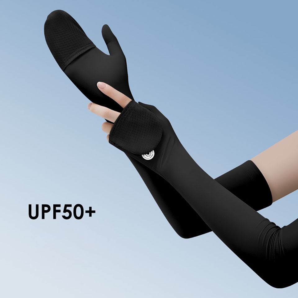 1 Cặp Găng Tay Chống Nắng Và Tia UV Bằng Lụa Lạnh Thoáng Khí Dành Cho Nữ