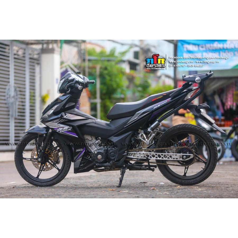 Tem rời Winner V1 mẫu RS 150 tím dán xe đen - mẫu mới 2023