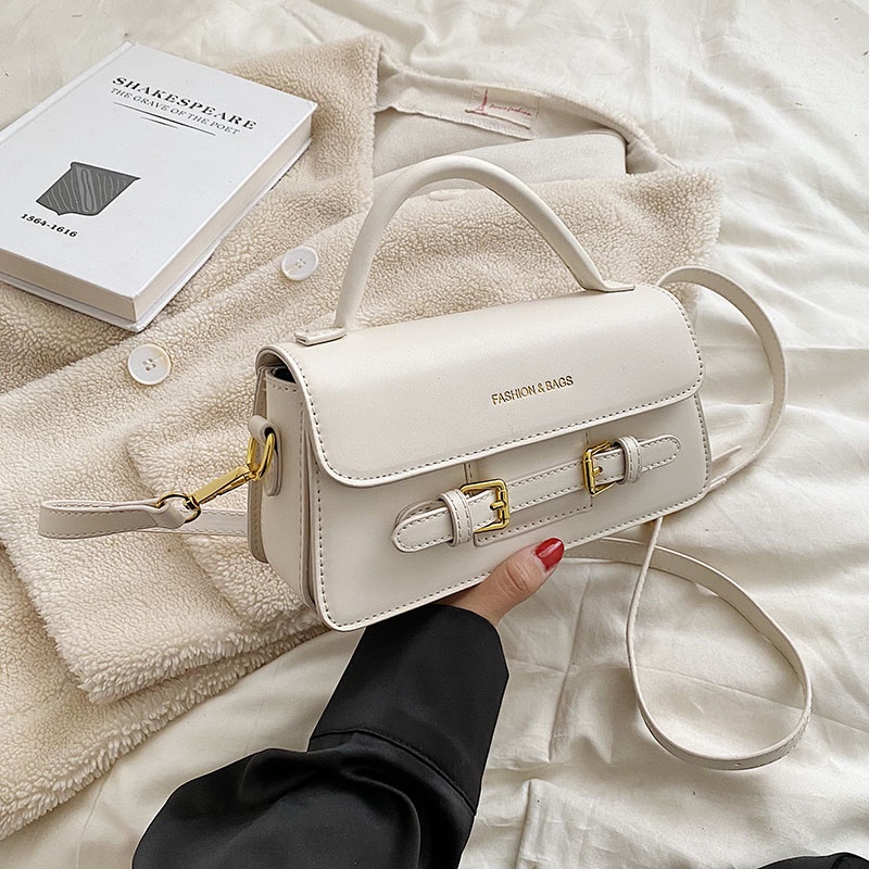 Túi Đeo Chéo Hình Vuông Nhỏ Đơn Giản Có Khóa Kéo Phong Cách harajuku Cổ Điển Cho Nữ
