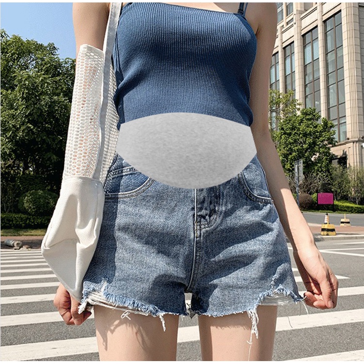 Quần Short Jean Rách Dáng Rộng Thời Trang Mùa Hè Cho Mẹ Bầu