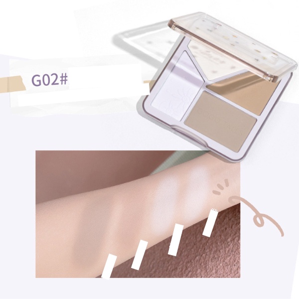 Bảng Tạo Khối Highlight 3 ô GOGO TALES The Sunset Highlight Contouring Palette