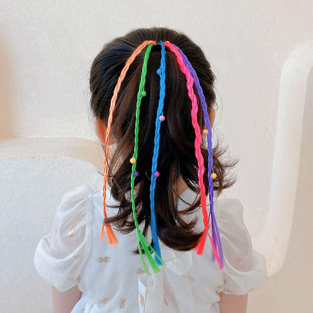 Tóc Giả Thắt Bím Mềm Co Giãn Vô Hình Chất Lượng Cao Cho Bé Gái