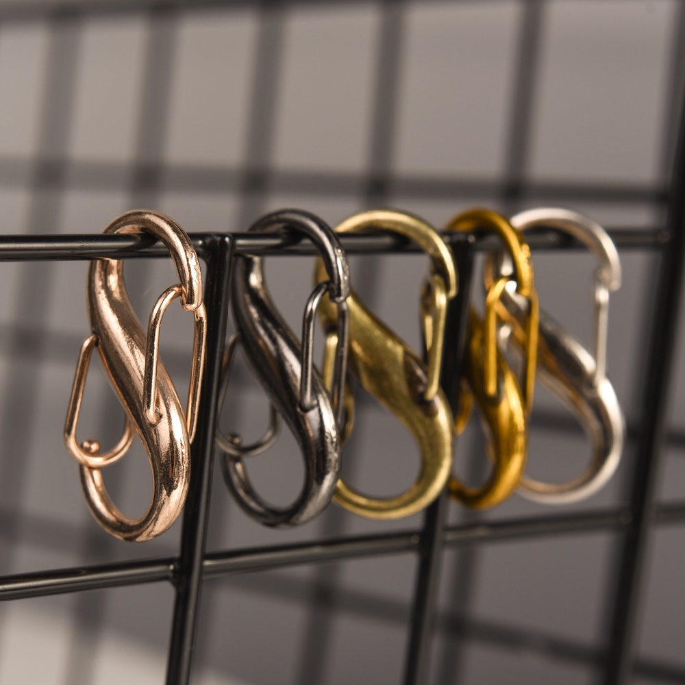 Móc Khóa Đôi Hình Chữ S Bằng Kim Loại Có Thể Tháo Rời Siêu Bền Tiện Dụng Mang Theo Du Lịch Cắm Trại