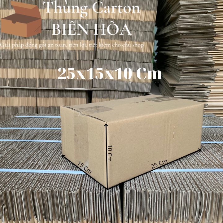 Hộp Giấy Carton Kích Thước 25Cmx15Cmx10Cm - Hộp Sóng C Dày, Cứng