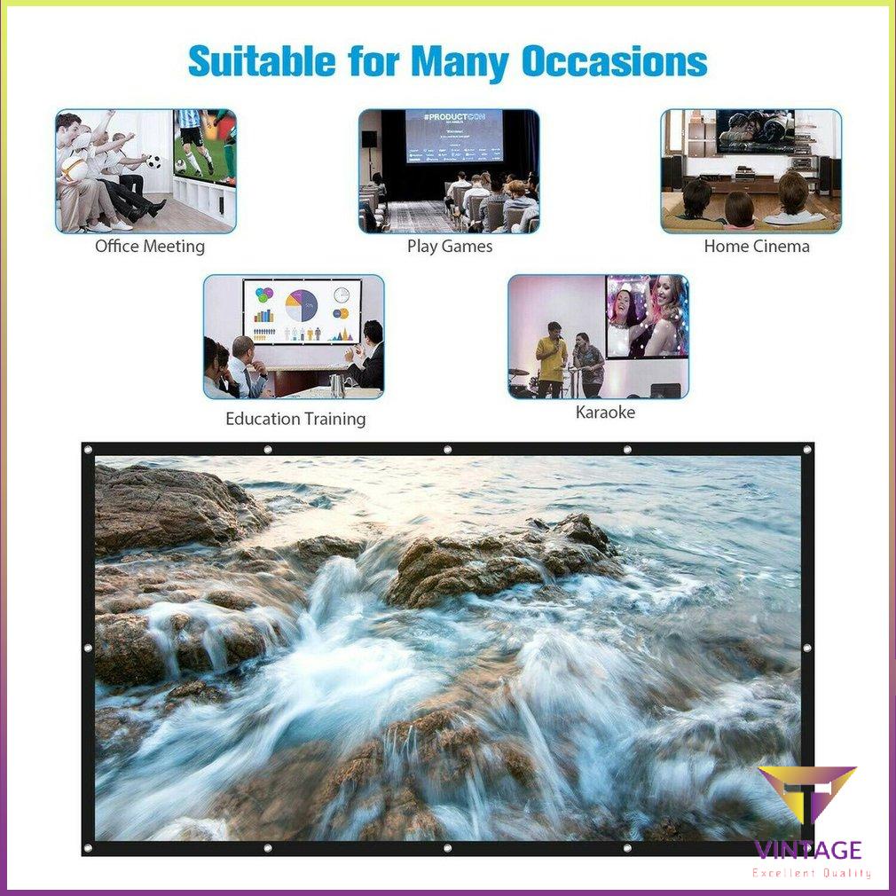 Màn hình chiếu 110 inch gấp chống ánh sáng bằng kim loại